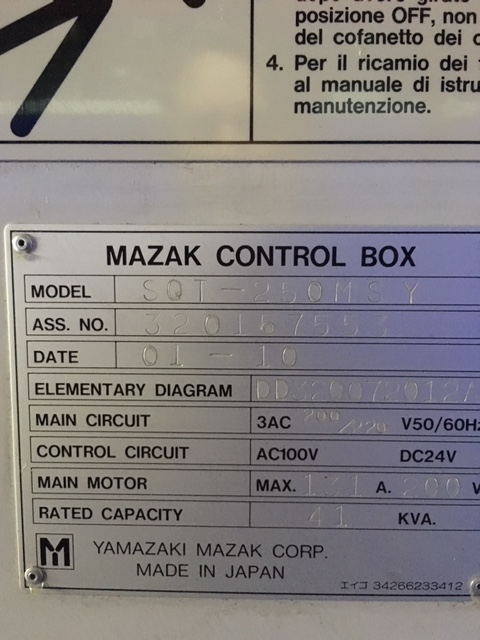 MAZAK - SUPER QUICK TURN SQT 250 MSY